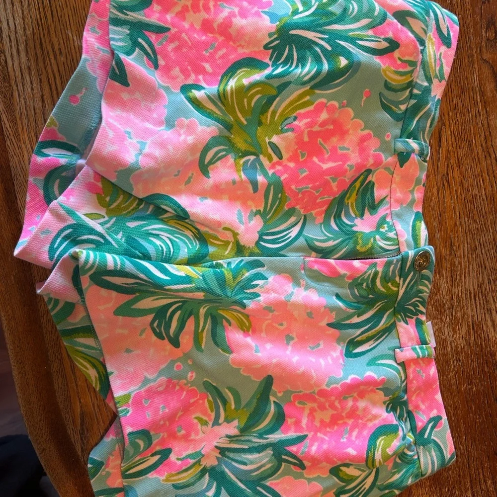 Lilly Pulitzer Pink & Teal Floral Shorts - Picture 1 of 3